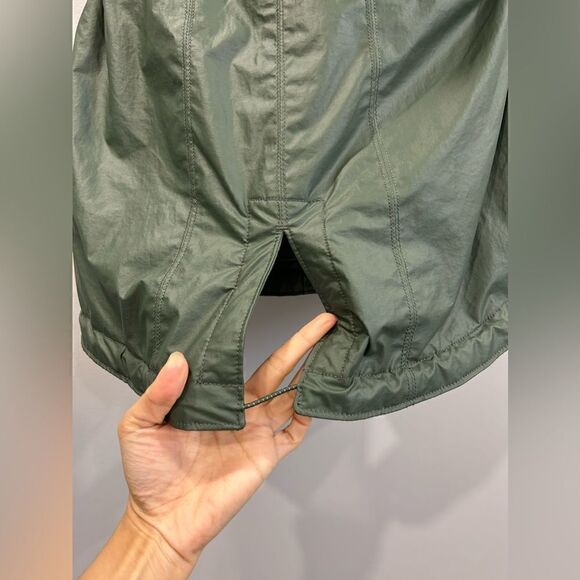 Athleta Alpine Air Vest with Removable Fur Hood in Army Green - Picture 14 of 14